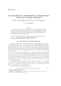 ETA INVARIANTs, DIFFERENTIAL CHARACTERs AND FLAT