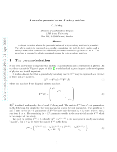 A recursive parameterisation of unitary matrices