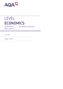 A-level Economics Mark scheme Unit 02 - The National