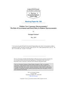 Working Paper No. 563 Whither New Consensus Macroeconomics