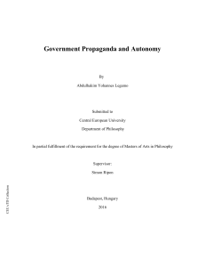 Government Propaganda and Autonomy