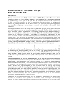 Measurement of the Speed of Light with a Pulsed Laser