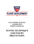 tennis technique, tennis play, and injury prevention