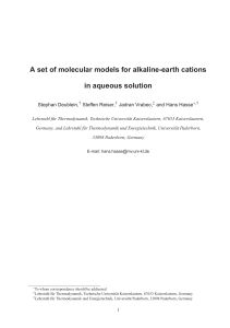 A set of molecular models for alkaline