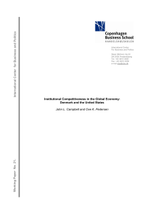 Institutional Competitiveness in the Global Economy