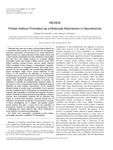 REVIEW Protein Adduct Formation as a Molecular Mechanism in