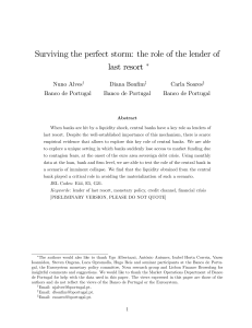 Surviving the perfect storm: the role of the lender of last resort Nuno