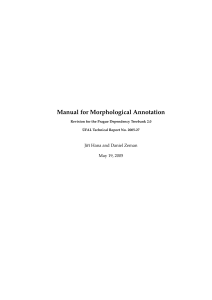 Manual for Morphological Annotation