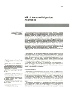 MR of Neuronal Migration Anomalies