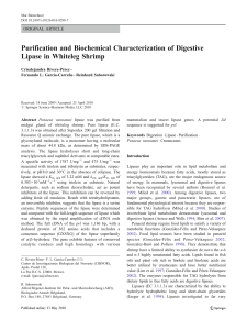 Purification and Biochemical Characterization of Digestive Lipase in