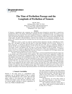 The Time of Perihelion Passage and the Longitude of Perihelion of
