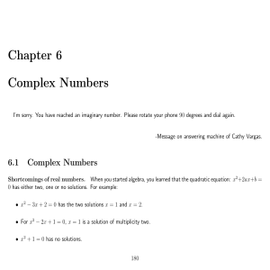 complex numbers and complex functions
