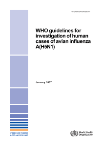 WHO guidelines for investigation of human cases of avian influenza