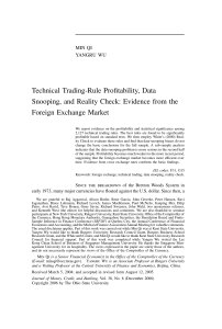 Technical Trading-Rule Profitability, Data Snooping, and Reality
