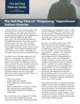 The Self-Reg View of: “Diagnosing” Oppositional Defiant Disorder