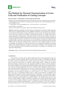 Test Method for Thermal Characterization of Li-Ion Cells and