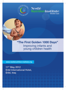 The Golden First 1000 days - Nestlé Nutrition Institute