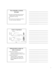 The competitive exclusion principle Gause`s Experiment Reduced