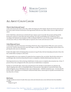 About Colon Cancer - Mercer County Surgery Center