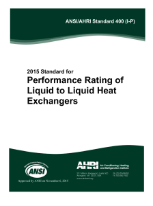 Performance Rating of Liquid to Liquid Heat Exchangers