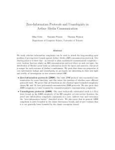 Zero-Information Protocols and Unambiguity in Arthur–Merlin