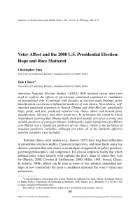Voter Affect and the 2008 U.S. Presidential Election: Hope and Race