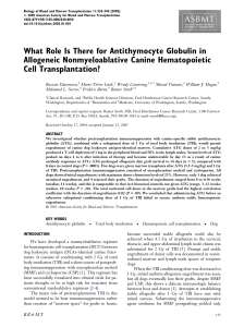 What Role Is There for Antithymocyte Globulin in Allogeneic