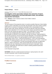 Investigation of the association between the outcomes of sperm