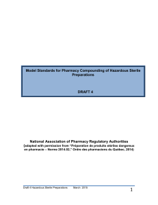 Model Standards for Pharmacy Compounding of Hazardous Sterile