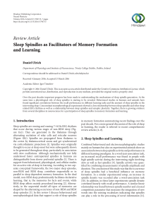 Sleep Spindles as Facilitators of Memory Formation and Learning