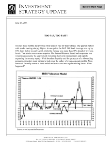 INVESTMENT STRATEGY UPDATE