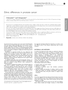 Ethnic differences in prostate cancer