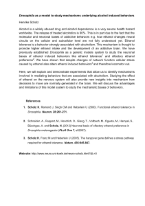 Drosophila as a model to study mechanisms underlying alcohol