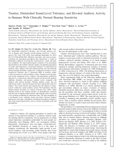 Tinnitus, Diminished Sound-Level Tolerance, and Elevated Auditory