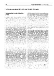 Geomorphosites and geodiversity : a new