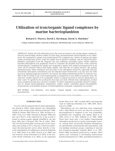 Utilization of iron/organic ligand complexes by marine