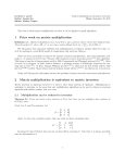 1 Prior work on matrix multiplication 2 Matrix multiplication is