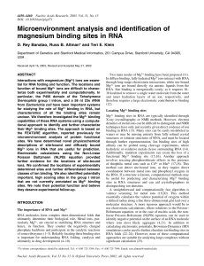 Microenvironment analysis and identification of magnesium binding