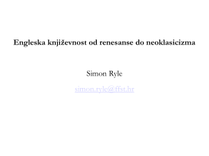 Engleska književnost od renesanse do neoklasicizma Simon Ryle