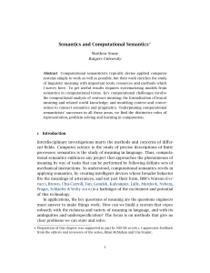 Semantics and Computational Semantics