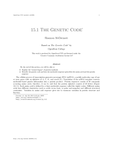 15.1 The Genetic Code