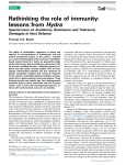 Rethinking the role of immunity: lessons from Hydra