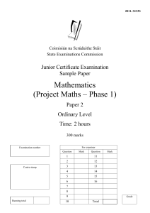Mathematics (Project Maths – Phase 1)