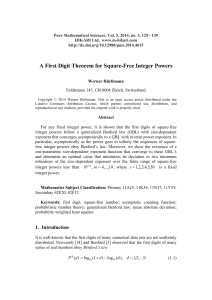 A First Digit Theorem for Square-Free Integer Powers