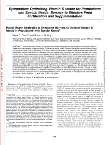 Symposium: Optimizing Vitamin D Intake for Populations with