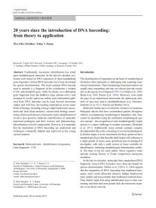 20 years since the introduction of DNA barcoding: from theory to