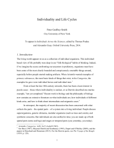 Individuality and Life Cycles - Peter Godfrey