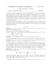 1: Introduction to Lattices