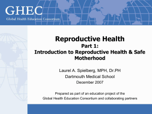Reproductive Health Part 1 Introduction To Reproductive Health and
