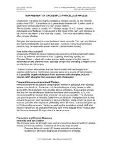 management of chickenpox (varicella)